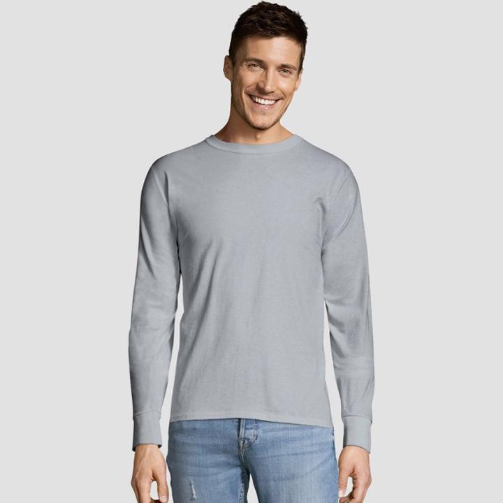 Hanes Men's Big & Tall Long Sleeve 4pk Comfort Soft Crew T-shirt - Light