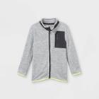 Toddler Boys' Active Mock Neck Zip-up Sweatshirt - Cat & Jack Black