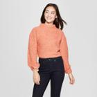 Women's Long Sleeve Turtleneck Boucle Pullover - Soul Cake (juniors') Rose