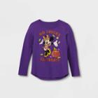 Girls' Minnie Mouse No Tricks All Treats Long Sleeve Graphic T-shirt - Purple