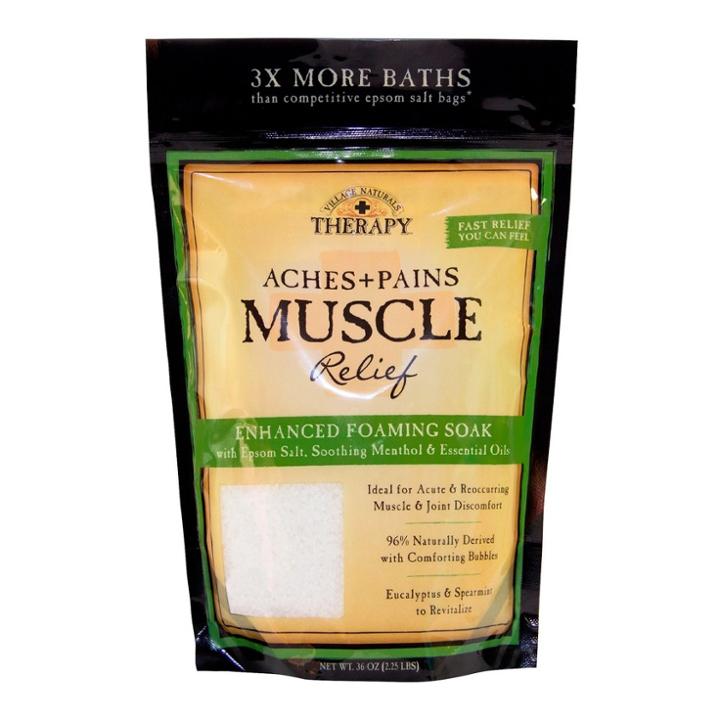 Village Naturals Therapy Aches + Pains Muscle Relief Foaming Bath