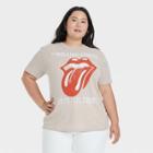 Women's The Rolling Stones Plus Size Logo Short Sleeve Graphic T-shirt - Beige
