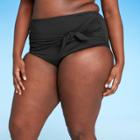 Kona Sol Women's Plus Size Sash-tie High Waist High Cover Bikini Bottom - Kona