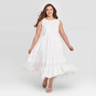 Women's Plus Size Sleeveless Pintuck Dress - Universal Thread White 1x, Women's,