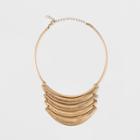 Target Women's Necklace Statement With Metallic Curved Bars - Gold