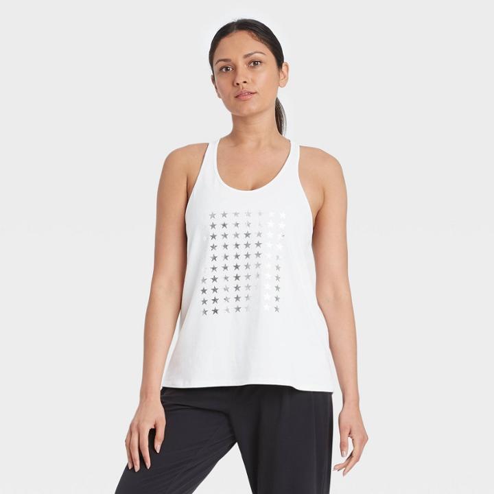 Women's Skinny Racerback Tank Top - All In Motion True White