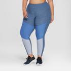 Target Plus Size Women's Plus Size7/8 Color Block High-waisted Leggings - Joylab Dark Denim Blue