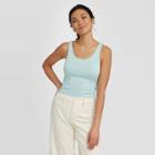 Women's Slim Fit Any Day Tank Top - A New Day Aqua Xs, Women's, Blue