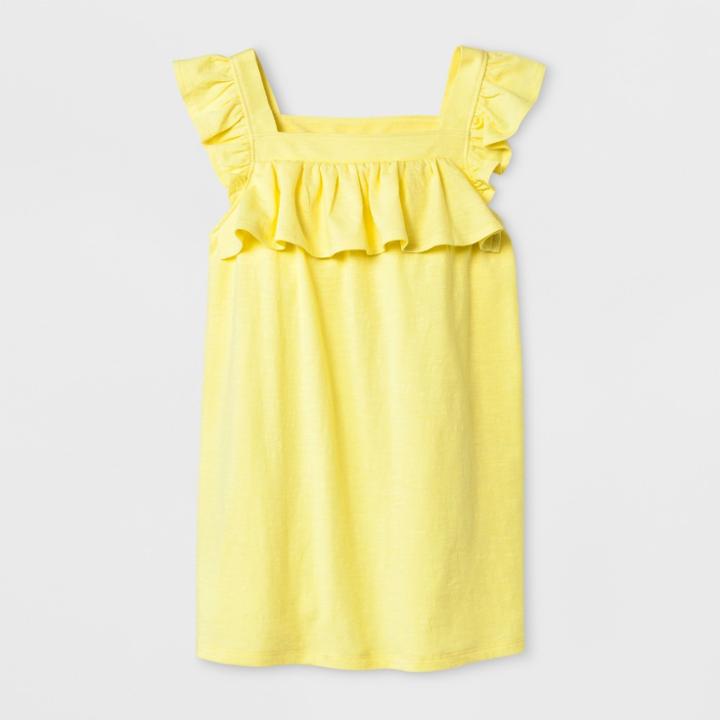 Girls' Knit Ruffle Tank Top - Cat & Jack Yellow