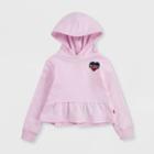 Levi's Toddler Girls' Cropped Ruffle Hoodie Sweatshirt - Pink