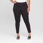 Women's Plus Size Pull-on Ponte Pants - Ava & Viv Black