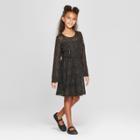 Girls' Lurex Lace A Line Dress - Art Class Black