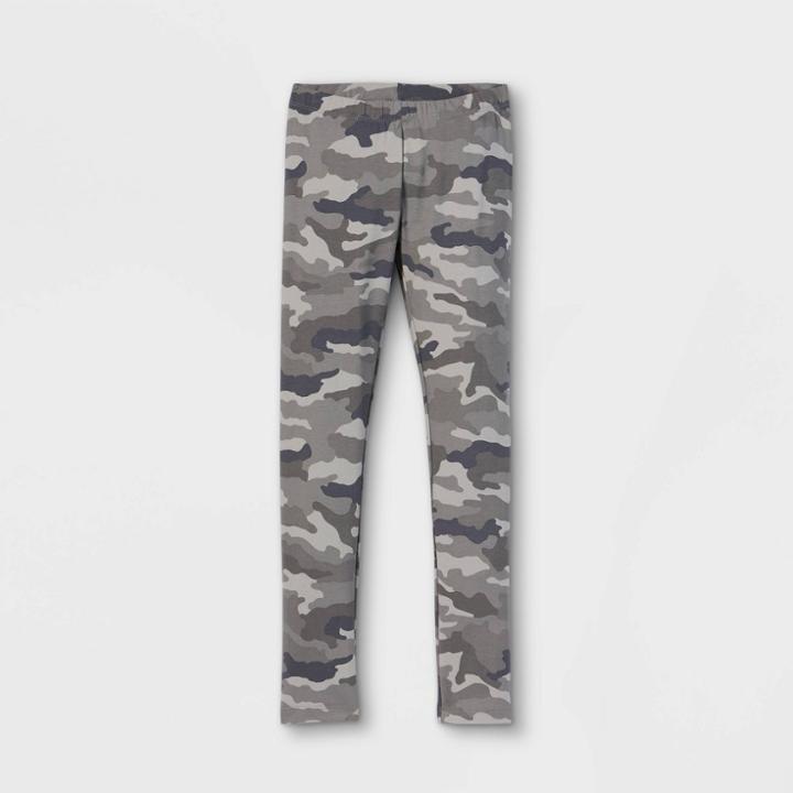 Girls' Camo Leggings - Cat & Jack Dark Gray