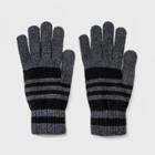 Men's Striped Touch Tech Gloves - Goodfellow & Co Gray