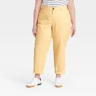Women's Plus Size Tapered Chino Pants - Ava & Viv Yellow