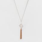 Geo Case And Tassel Long Pendant Necklace - A New Day Rose Gold