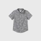 Boys' Short Sleeve Button-down Poplin Plaid Shirt - Cat & Jack Gray