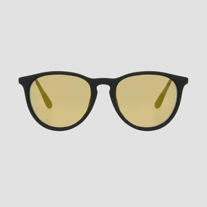 Men's Round Sunglasses With Mirrored Lenses - Original Use Gold