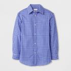 Boys' Long Sleeve Checked Button-down Shirts - Cat & Jack Purple/navy/white L, Blue Purple White