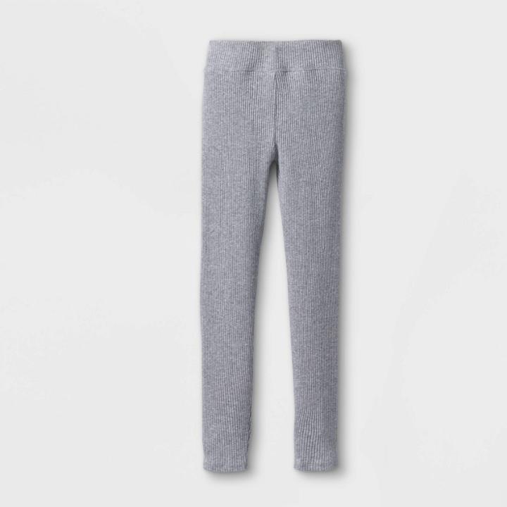 Girls' Ribbed Leggings - Art Class Gray