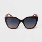 Women's Square Shield Sunglasses - A New Day Brown