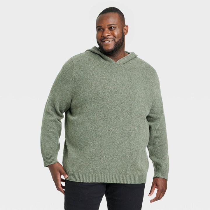 Men's Big & Tall Hooded Pullover - Goodfellow & Co Olive Green