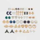 Mystical Moons And Planets Mixed Metals Stud Earring Set 30ct - Wild Fable , Nickel