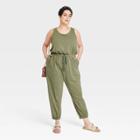 Women's Plus Size Knit Jumpsuit - Universal Thread Olive Green