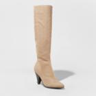 Women's Helen Cone Heeled Slouch Boots - A New Day Taupe (brown)
