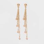 Gold And Peach Glass Beaded Drop, Linear And Statement Earrings - A New Day Gold