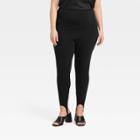 Women's Plus Size High-waisted Ankle Stirrup Leggings - A New Day Black
