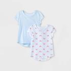 Toddler Girls' 2pk Rainbow Short Sleeve T-shirt - Cat & Jack White/blue