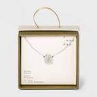 Silver Plated Cubic Zirconia Trio Ring Chain Necklace - A New Day