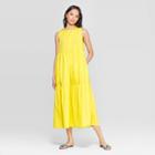 Women's Sleeveless Crewneck Tiered Maxi Dress - Who What Wear Yellow