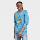 Men's The Simpsons Bart Skateboard Short Sleeve Graphic T-shirt - Blue