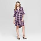 Maternity Plaid Bell Sleeve Woven Tie Waist Shirtdress - Isabel Maternity By Ingrid & Isabel Navy Xxl, Infant Girl's, Blue