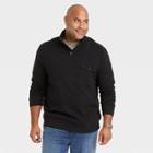 Men's Tall 1/4 Snap Standard Fit Sweatshirt - Goodfellow & Co Black