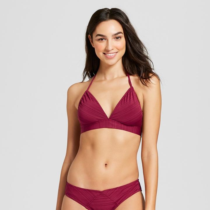 Women's Halter Bralette Bikini Top - Mossimo Zinfandel