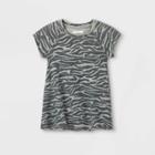 Grayson Mini Toddler Girls' 'zebra' Short Sleeve Dress - Gray