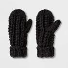 Women's Chunky Knit Mittens - Wild Fable Black One Size, Women's