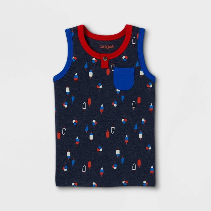 Toddler Boys' Americana Popsicle Print Knit Tank Top - Cat & Jack Navy