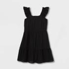 Girls' Tiered Woven Sleeveless Dress - Art Class Black