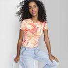 Women's Short Sleeve Slim Fit Baby T-shirt - Wild Fable Orange