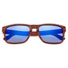 Earth Wood Whitehaven Polarized Sunglasses - Red Rosewood/purple-blue, Adult Unisex, Red Oak