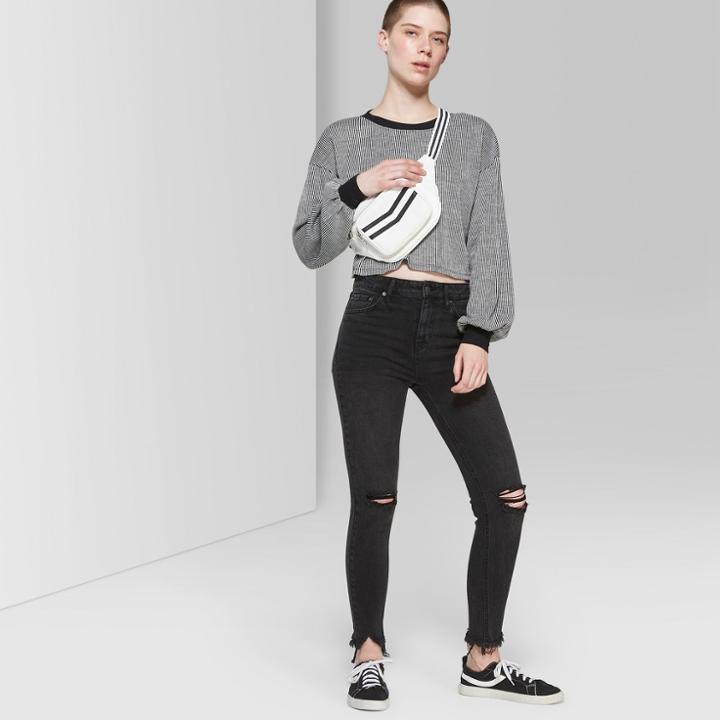 Women's Mid-rise Skinny Jeans - Wild Fable Black