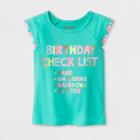 Toddler Girls' Birthday Checklist Cap Sleeve T-shirt - Cat & Jack Green