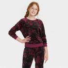 Girls' Cozy Velour Crewneck Sweatshirt - Art Class Maroon