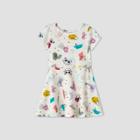 Toddler Girls' Knit Short Sleeve Dress - Cat & Jack Cream