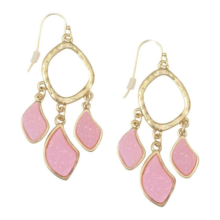 Target Druzy Chandlier Earring - Pink
