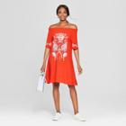 Women's Embroidered Off The Shoulder Dress - 3hearts (juniors') Red